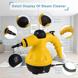 Handheld Steam Cleaner – 1000W High-Temperature Pressurized Cleaning Machine with 10-Piece Accessory Set | Portable Steamer for Kitchen, Sofa, Bathroom, Car & Windows