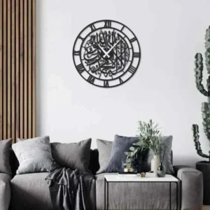 Acrylic First Kalima Clock with Numericals – Islamic Wall Décor (60x60 cm)