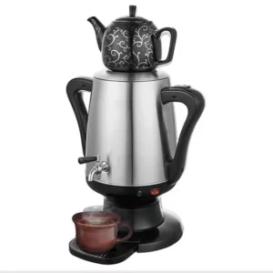 Green Lion Electric Samovar – Silver, Traditional Tea Maker & Water Boiler with Modern Design