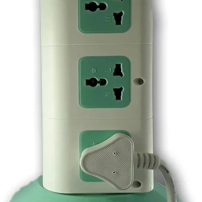Extension Vertical Multifunction Power Socket with 2 USB Ports, Multi Plug Tower Power Strip for Home & Office