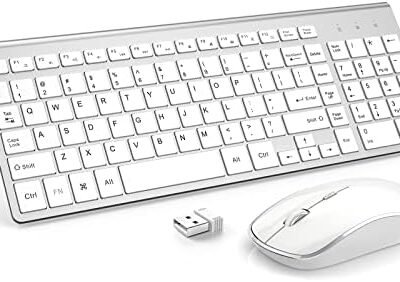 Donson Wireless Keyboard and Mouse Combo, Donson 2.4G Slim Wireless Keyboard Mouse-Portable, Full Size, Ergonomic, 2400 DPI,Extreme Power Saving,Sleek Design