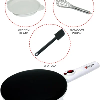 Non-Stick Electric Crepe Maker Pancake & Crepe Griddle with Adjustable Temperature